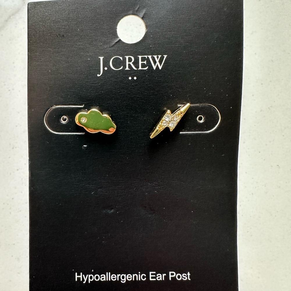 NWT J Crew Cloud and Bolt stud earrings
